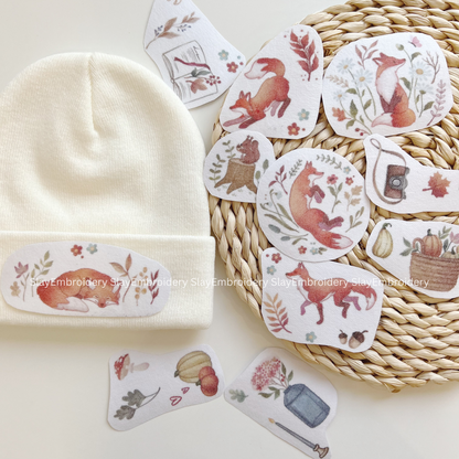 Fox In The Forest Embroidery Pattern For Beginner Easy To Use Stick and Stitch