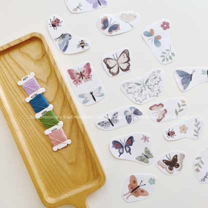 Moonlit Butterfly Embroidery Pattern For Beginner Easy To Use Stick and Stitch