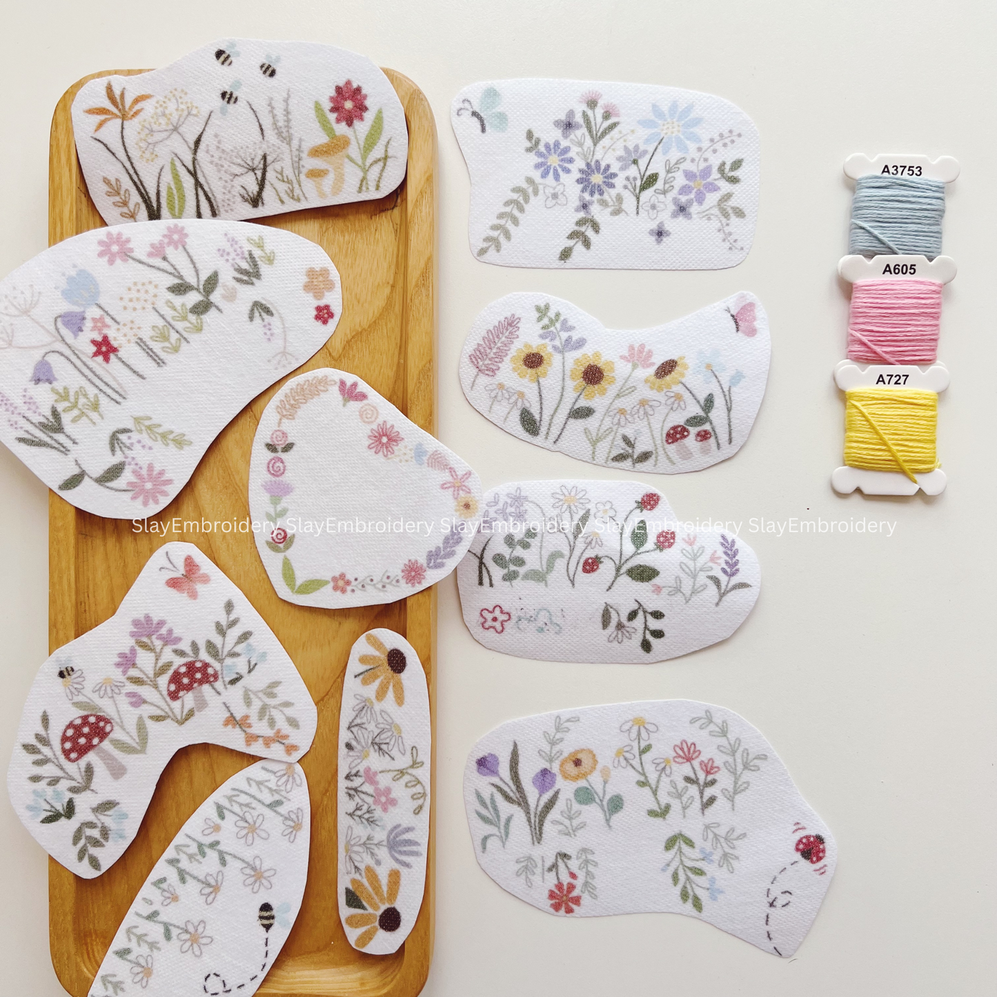 Wildflower Embroidery Pattern For Beginner Easy To Use Stick and Stitch