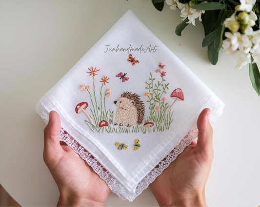 Custom Embroidered Handkerchief, Ladies Embroidery Handkerchief, Linen Handkerchiefs, Custom Women Floral Handkerchiefs