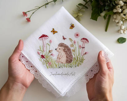 Custom Embroidered Handkerchief, Ladies Embroidery Handkerchief, Linen Handkerchiefs, Custom Women Floral Handkerchiefs