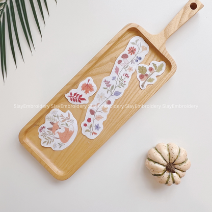 Dreamy Autumn Embroidery Pattern For Beginner Easy To Use Stick and Stitch