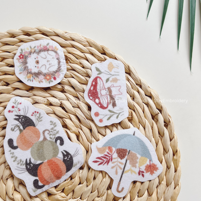 Fall's Whisper Embroidery Pattern For Beginner Easy To Use Stick and Stitch