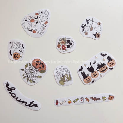 Spooky Halloween Embroidery Pattern For Beginner Easy To Use Stick and Stitch