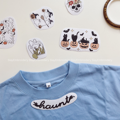 Spooky Halloween Embroidery Pattern For Beginner Easy To Use Stick and Stitch