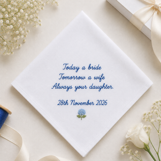 Personalized Wedding Messages Combo 7 Handkerchief, Custom Embroidered Handkerchief