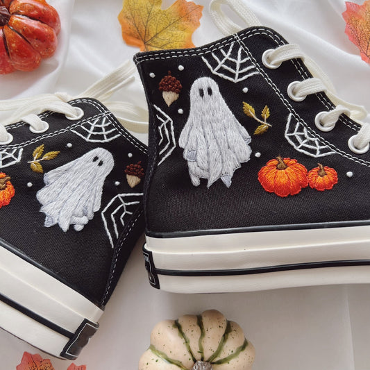 Halloween Boo Pumpkin & Mushroom Embroidery