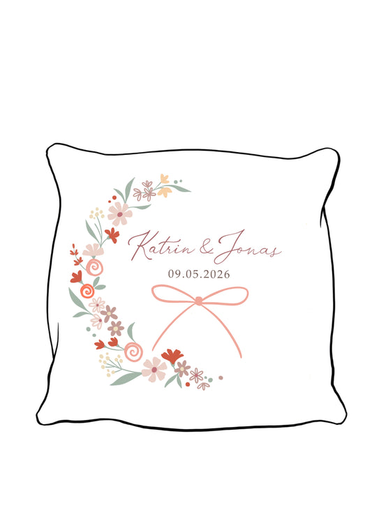 Custom Dusty Pink Roses Bearer Pillow Linen Wedding Cushion Hand Embroidery Ring Holder Floral Ring Pillow Wedding Gift