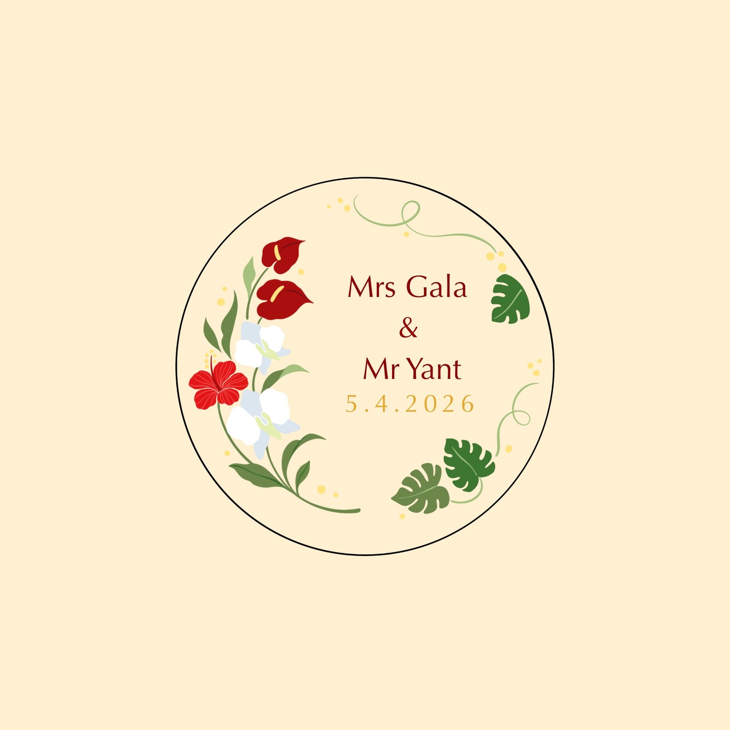 Custom Wedding Flowers Christmas Ornament 10 x 10 cm (4x4 in)