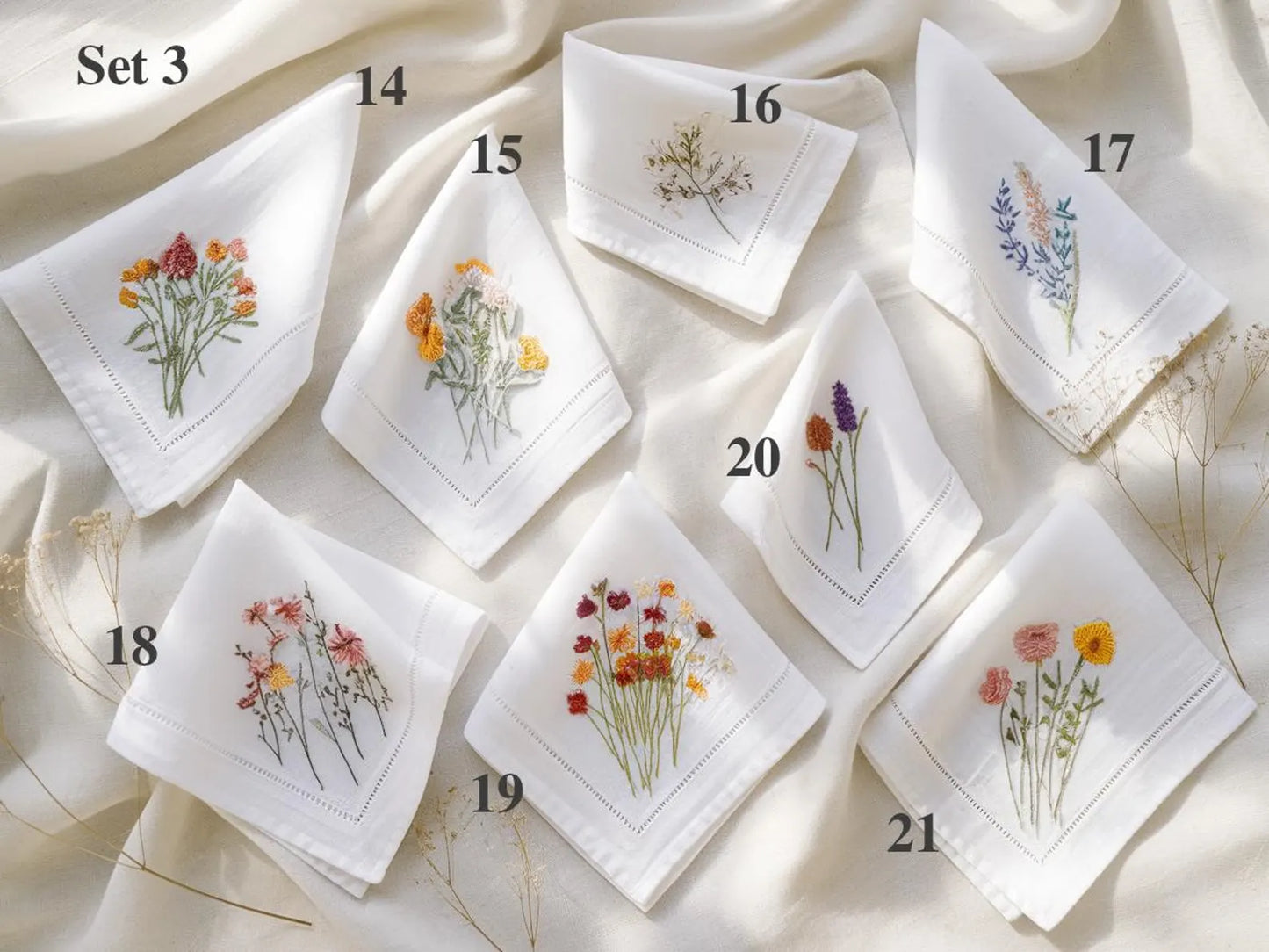 Custom Embroidered Wedding Handkerchief, Ladies Embroidery Handkerchief, Linen Handkerchiefs, Personalized Women Floral Handkerchiefs Gift
