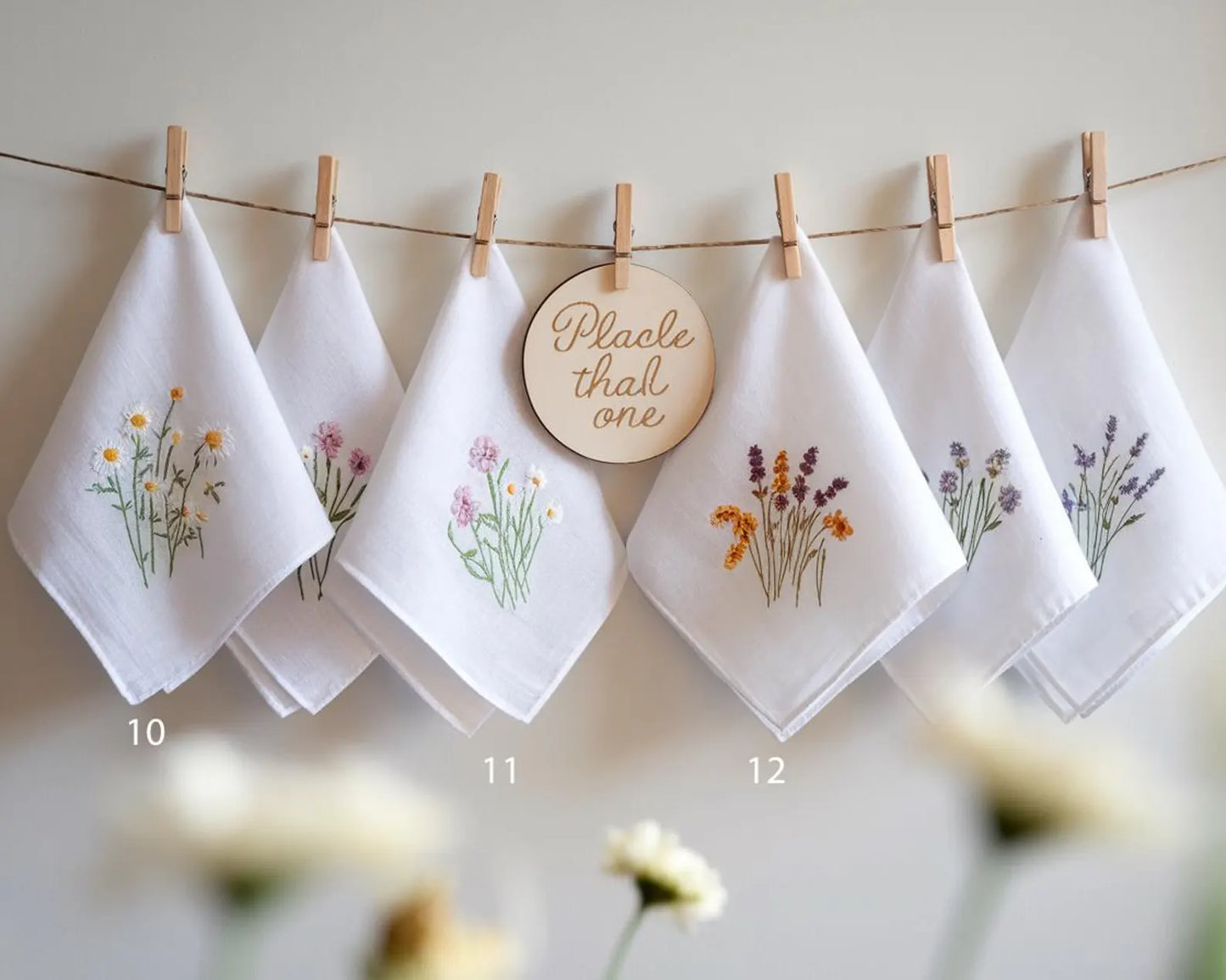 Embroidered Wedding Handkerchief – Custom Floral Hankie for Bride, Bridal Gift, Personalized with Name & Date, Gift for Bride