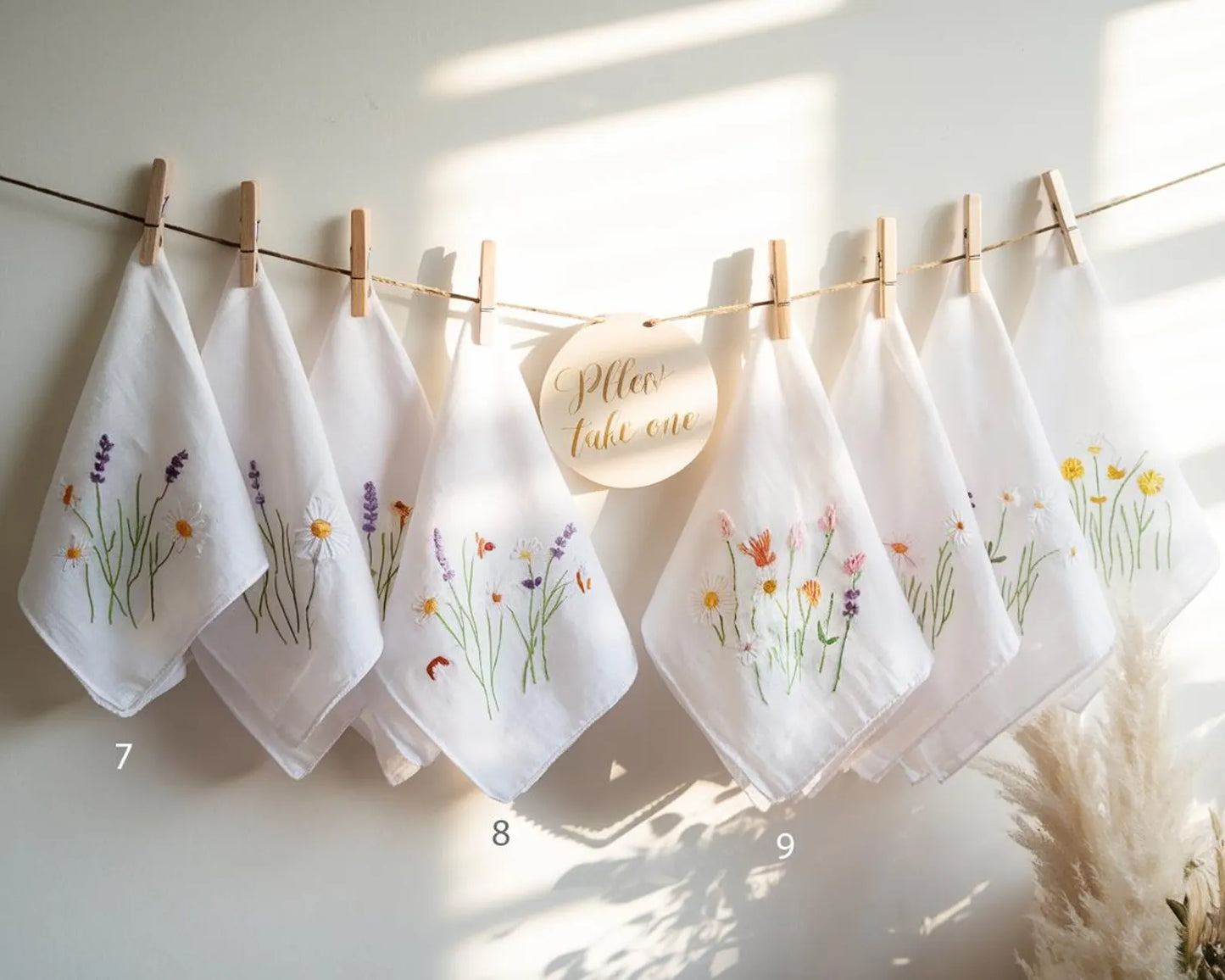 Embroidered Wedding Handkerchief – Custom Floral Hankie for Bride, Bridal Gift, Personalized with Name & Date, Gift for Bride