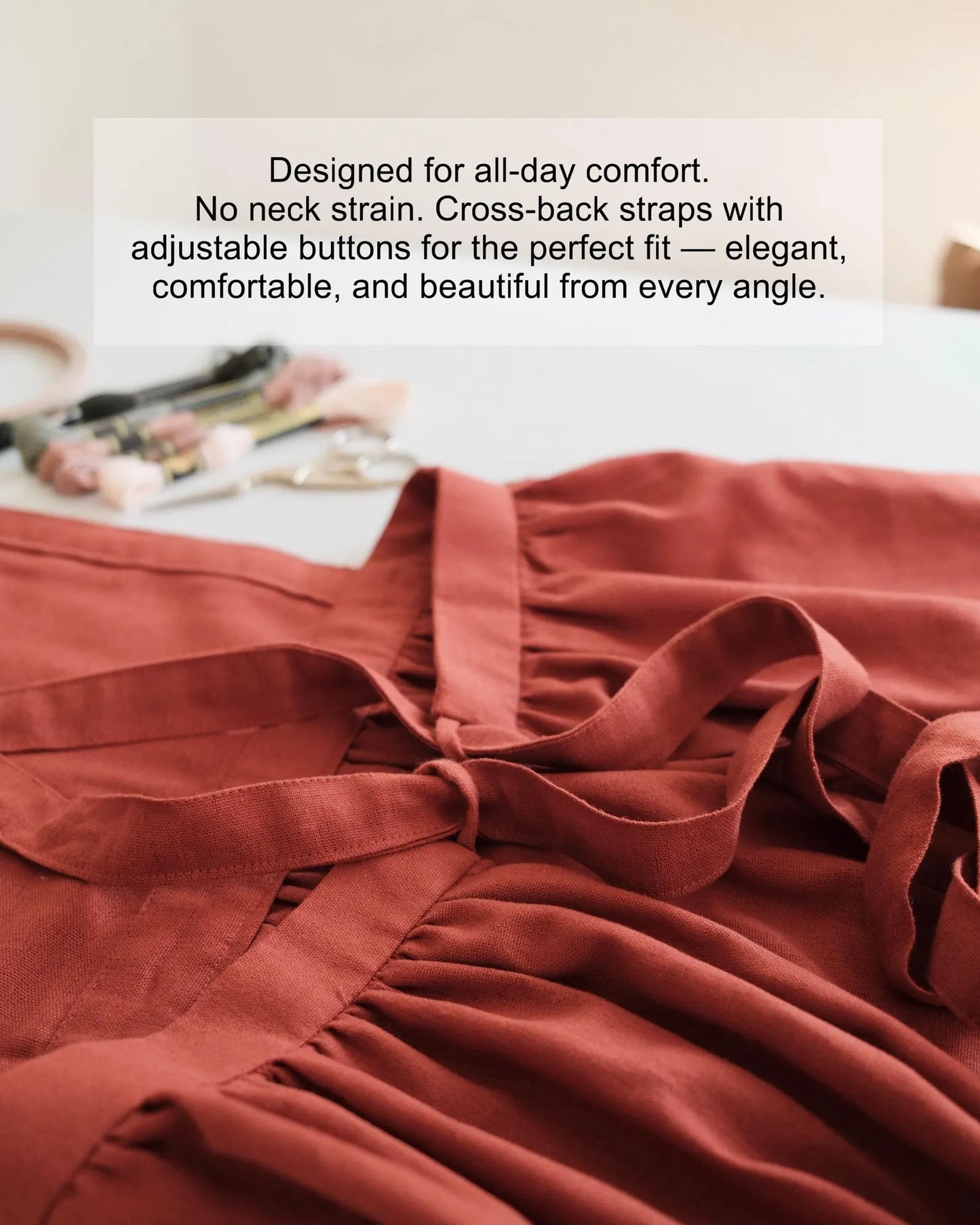 Hand Embroidered Mouse Linen Apron, Strawberry Woodland Apron, Cottagecore Nature Inspired Handmade Gift