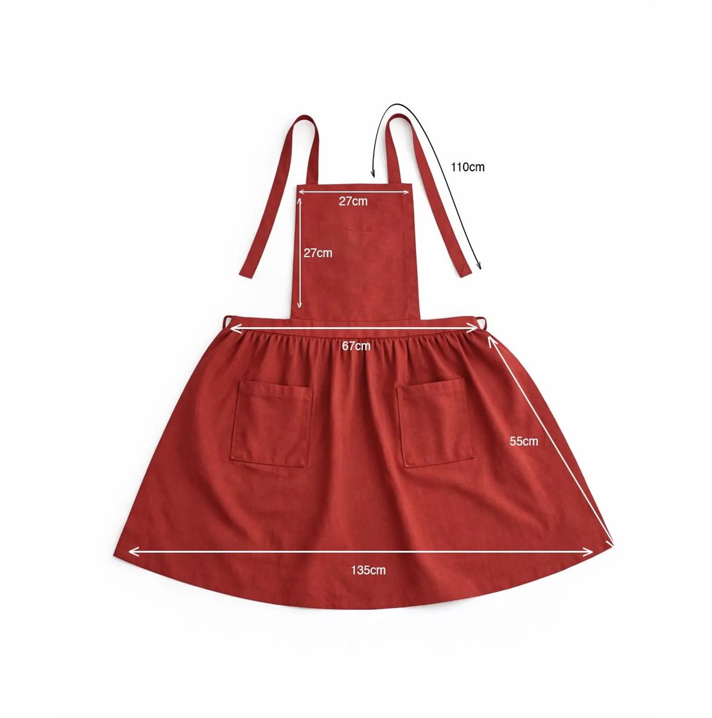 Hand Embroidered Mouse Linen Apron, Strawberry Woodland Apron, Cottagecore Nature Inspired Handmade Gift