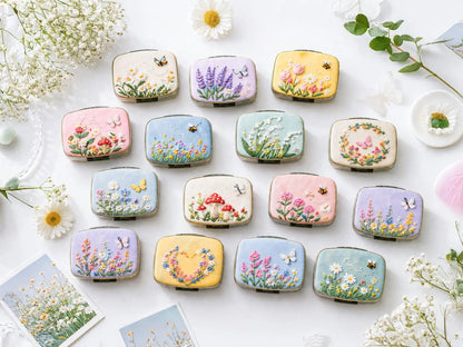 Hand Embroidered Floral Jewelry Box, Personalized Linen Ring Box, Vintage Mini Keepsake Case, Bridesmaid Gift, Wedding Ring Holder