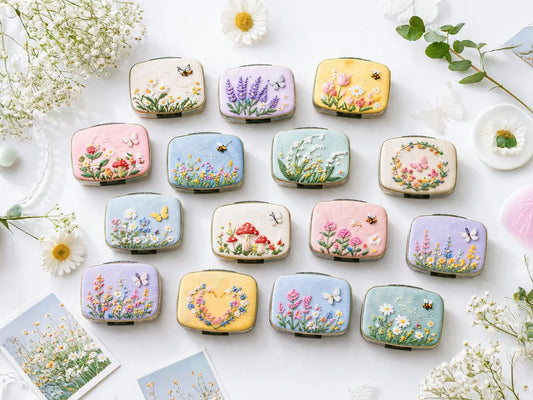 Hand Embroidered Floral Jewelry Box, Personalized Linen Ring Box, Vintage Mini Keepsake Case, Bridesmaid Gift, Wedding Ring Holder