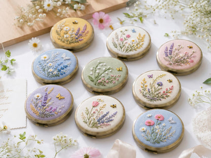 Hand Embroidered Floral Jewelry Box, Personalized Linen Ring Box, Vintage Mini Keepsake Case, Bridesmaid Gift, Wedding Ring Holder