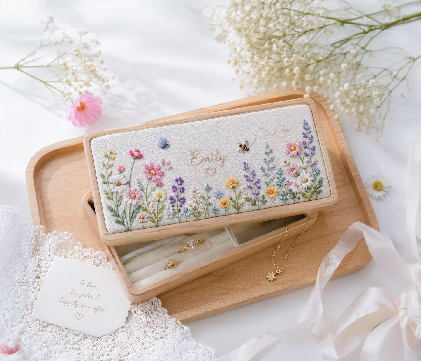 Custom Wedding Combo Includes 1 Guest Book 1 Ring Pillow 2 Napkins 1 Ring Box  Flowers Christmas Ornament 10 x 10 cm (4x4 in)