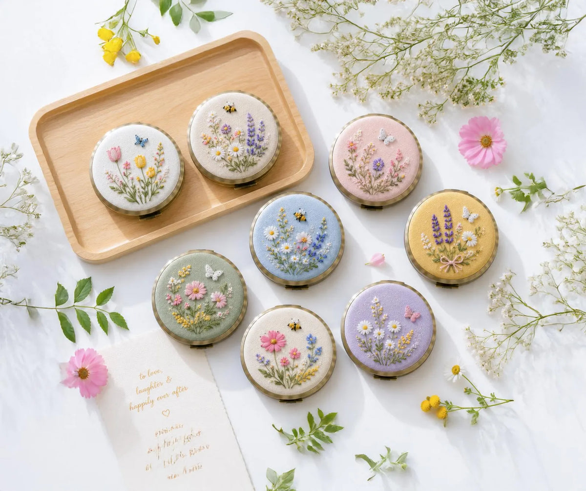 Hand Embroidered Floral Jewelry Box, Personalized Linen Ring Box, Vintage Mini Keepsake Case, Bridesmaid Gift, Wedding Ring Holder