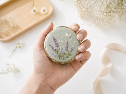 Hand Embroidered Floral Jewelry Box, Personalized Linen Ring Box, Vintage Mini Keepsake Case, Bridesmaid Gift, Wedding Ring Holder