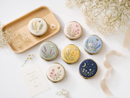 Hand Embroidered Floral Jewelry Box, Personalized Linen Ring Box, Vintage Mini Keepsake Case, Bridesmaid Gift, Wedding Ring Holder