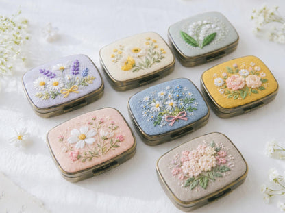 Hand Embroidered Floral Jewelry Box, Personalized Linen Ring Box, Vintage Mini Keepsake Case, Bridesmaid Gift, Wedding Ring Holder