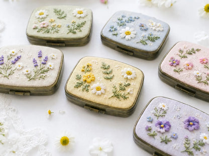 Hand Embroidered Floral Jewelry Box, Personalized Linen Ring Box, Vintage Mini Keepsake Case, Bridesmaid Gift, Wedding Ring Holder