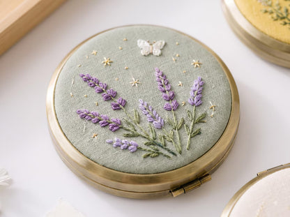 Hand Embroidered Floral Jewelry Box, Personalized Linen Ring Box, Vintage Mini Keepsake Case, Bridesmaid Gift, Wedding Ring Holder