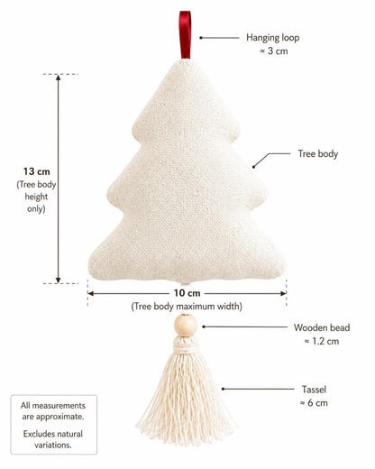 Personalized Christmas Tree Shaped Wedding Ornament, Hand Embroidered Linen Rings, Custom Initials & Date, Newlywed Keepsake Gift